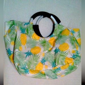 Pineapple design beach bag canvas